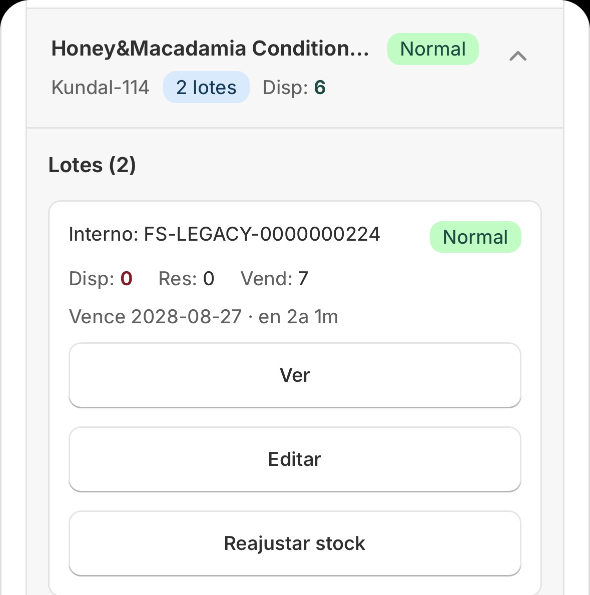 Historial de ajustes de inventario — FreshStock FIFO
